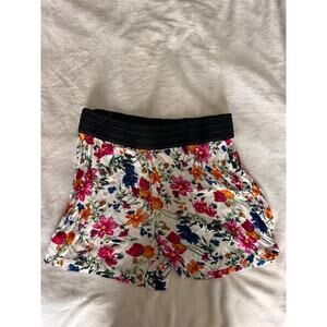 Robert Louis Floral Shorts | Colorful Summer Elastic Waist Bloomcore Size XL